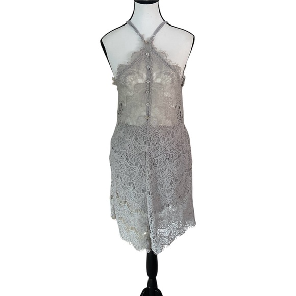 Free People Intimately Racerback Dusk Lace Mini Dress Size Large - Picture 2 of 15